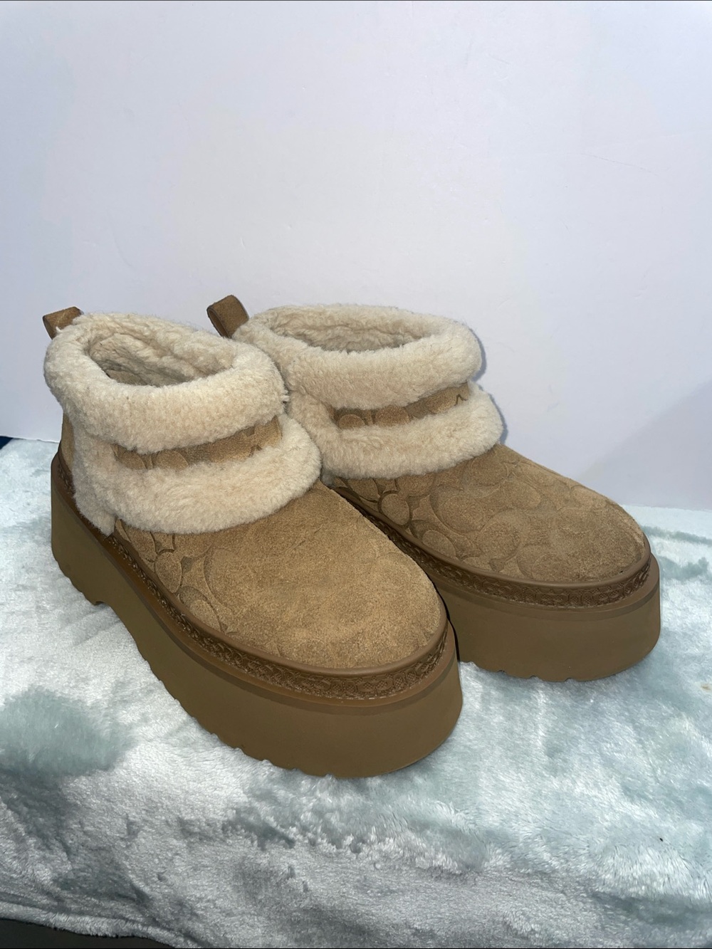 Coach ‘Christina’ Signature Suede Bootie